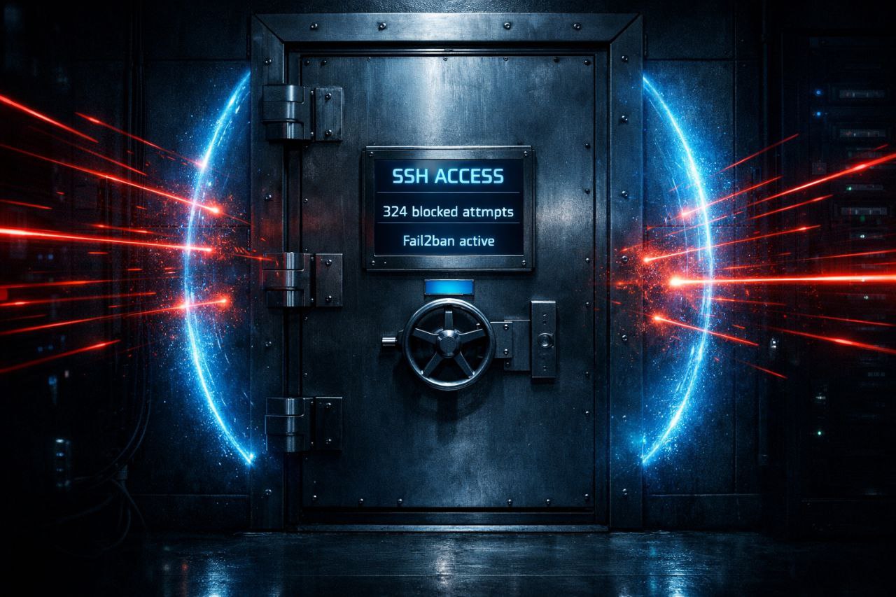 Fail2ban actif pour bloquer les tentatives d’accès SSH sur Debian 13