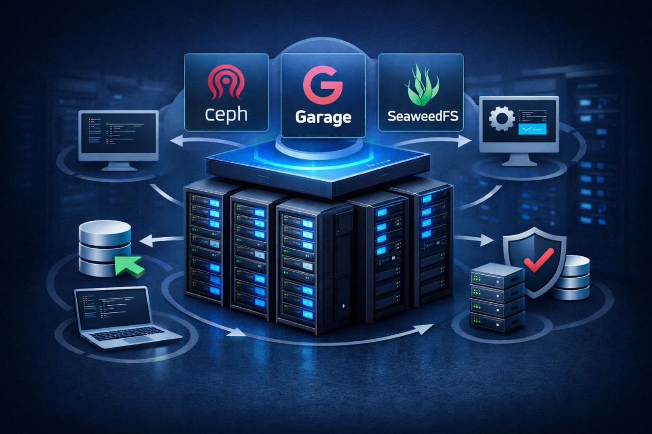 Alternatives à MinIO avec Garage, SeaweedFS et Ceph pour stockage S3 self-hosted