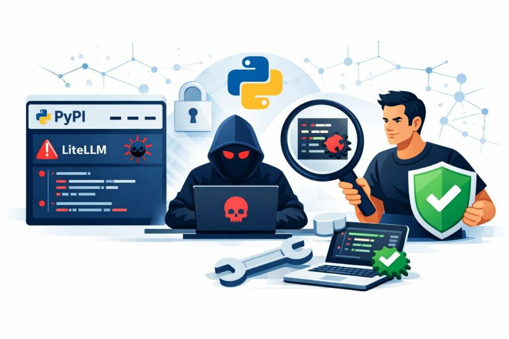 Illustration d’une attaque supply chain Python/PyPI et de la remédiation LiteLLM