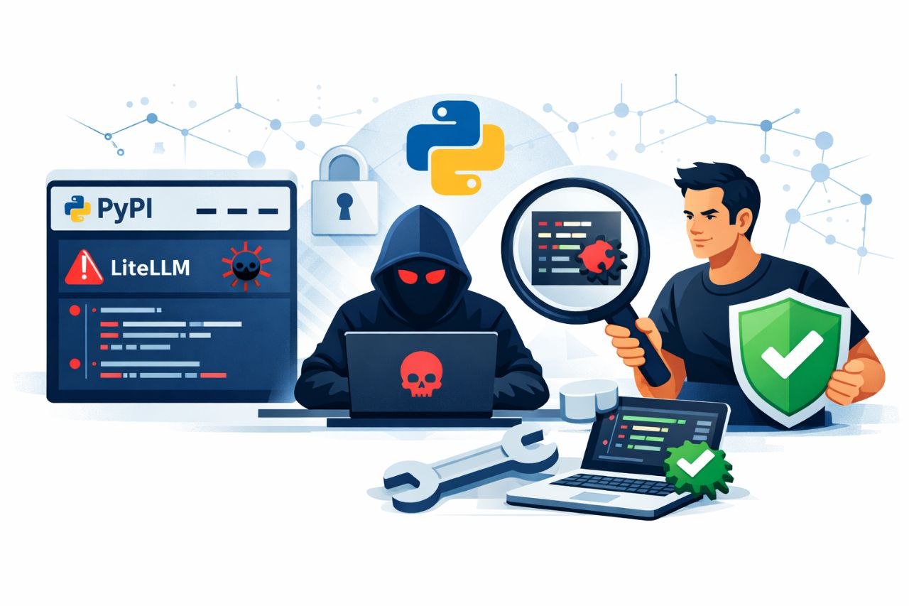 Illustration d’une attaque supply chain Python/PyPI et de la remédiation LiteLLM