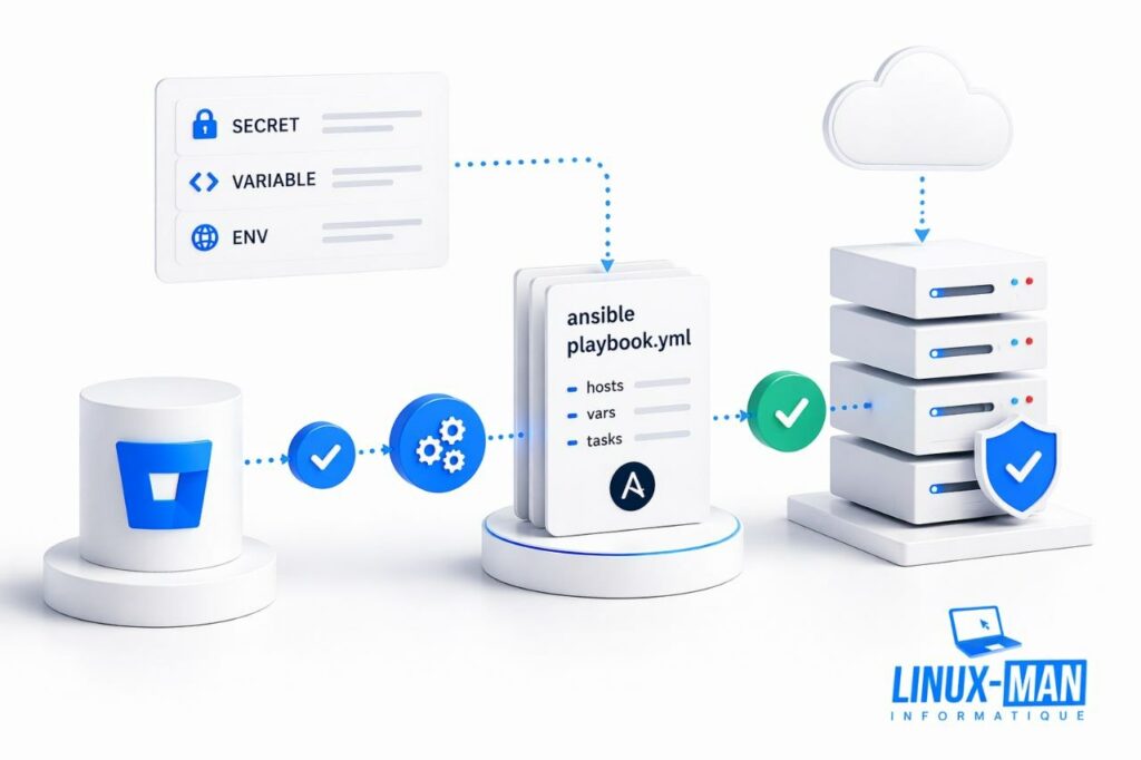 Workflow Infrastructure as Code : Git, Ansible et Bitbucket Pipelines pour gérer les variables de déploiement