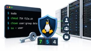 Sudo et permissions Linux : guide complet chmod, chown, su vs sudo