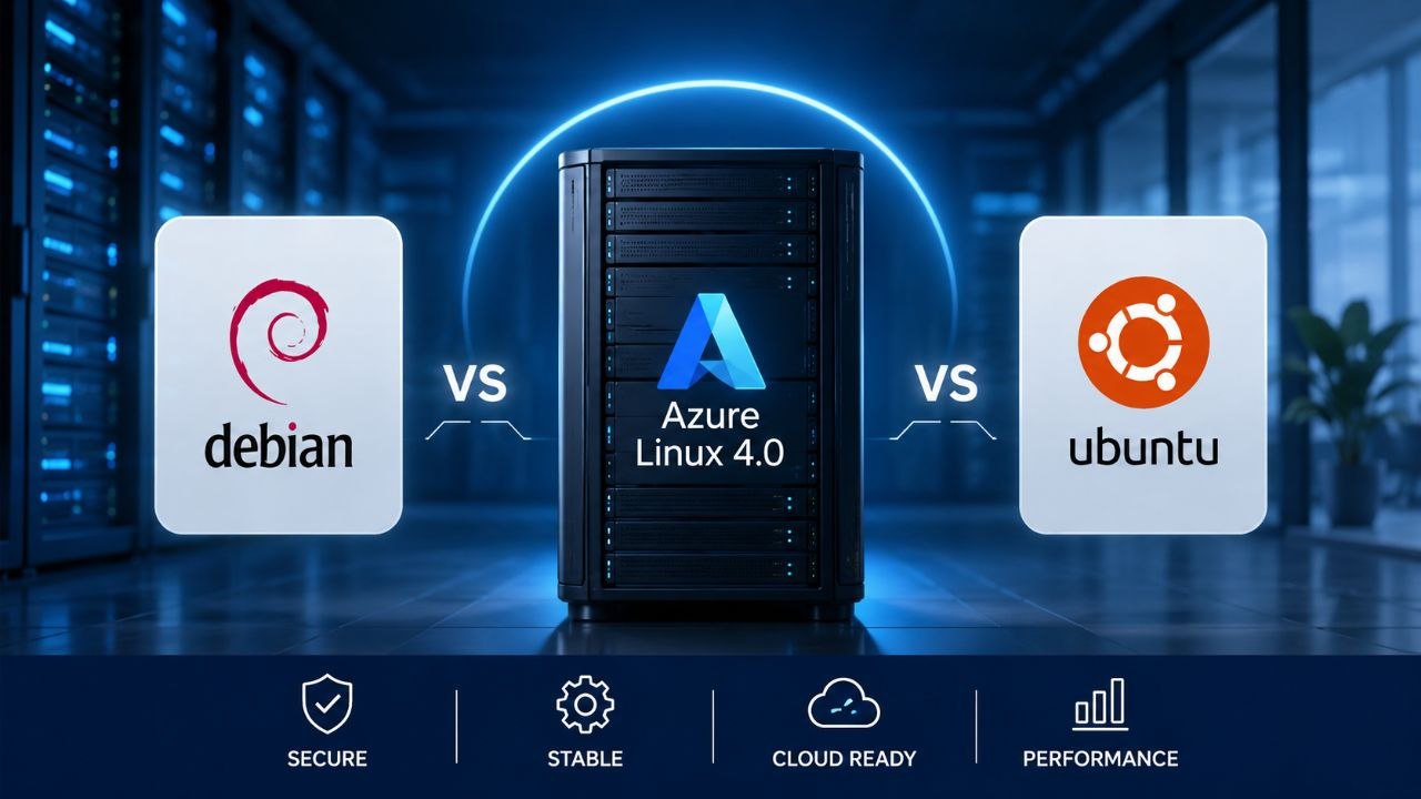 Comparatif Azure Linux 4.0 vs Debian vs Ubuntu pour serveur en PME
