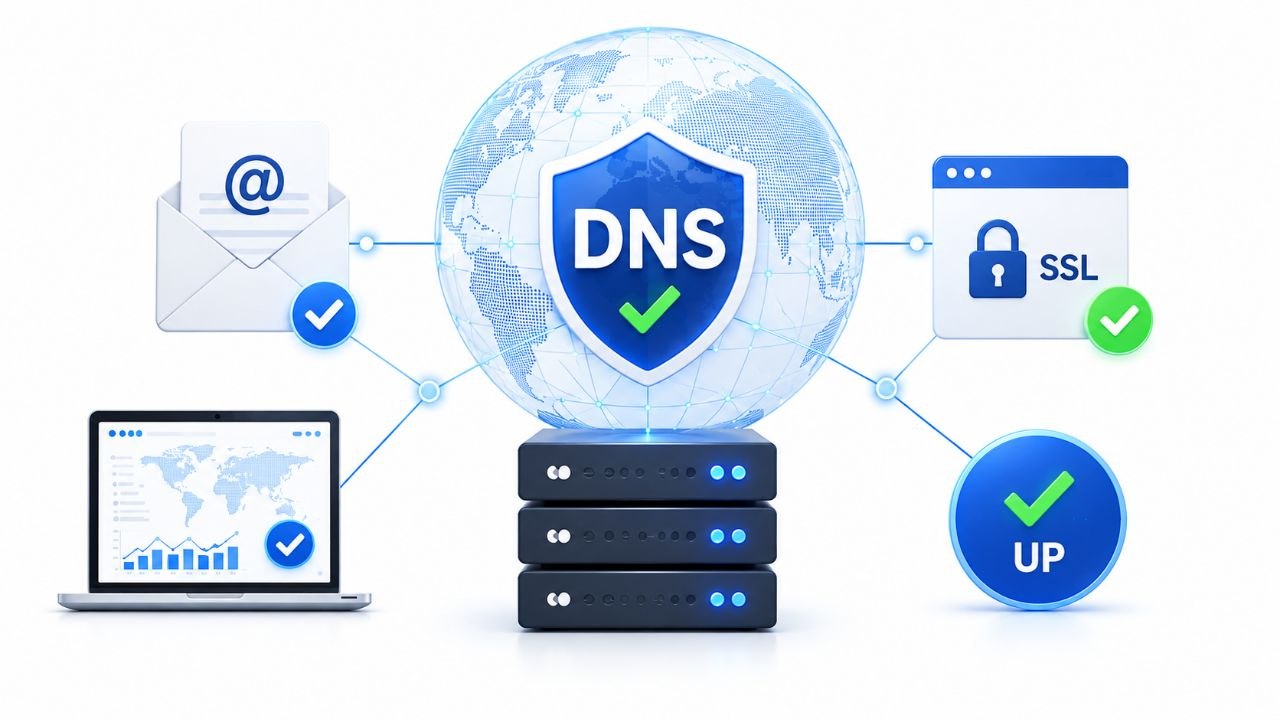 Illustration des erreurs DNS en production sur les emails, le SSL et la disponibilité