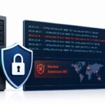 Illustration de requêtes GET suspectes dans les logs Nginx avec blocage et durcissement VPS
