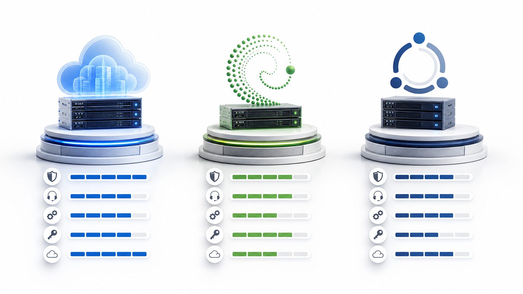 Comparatif visuel Azure Linux, Debian et Ubuntu pour un serveur en PME selon stabilité, support et maintenance