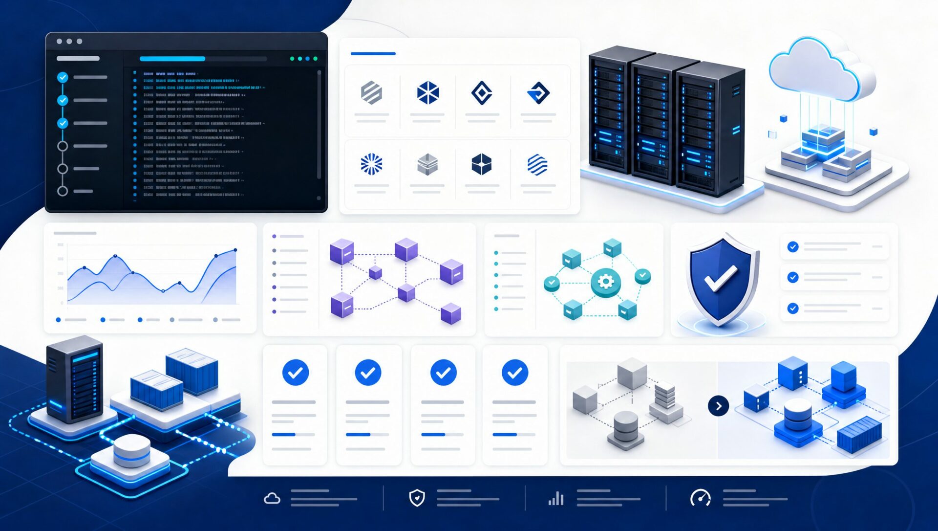 Illustration Linux-Man des réalisations infrastructure, DevOps et automatisation