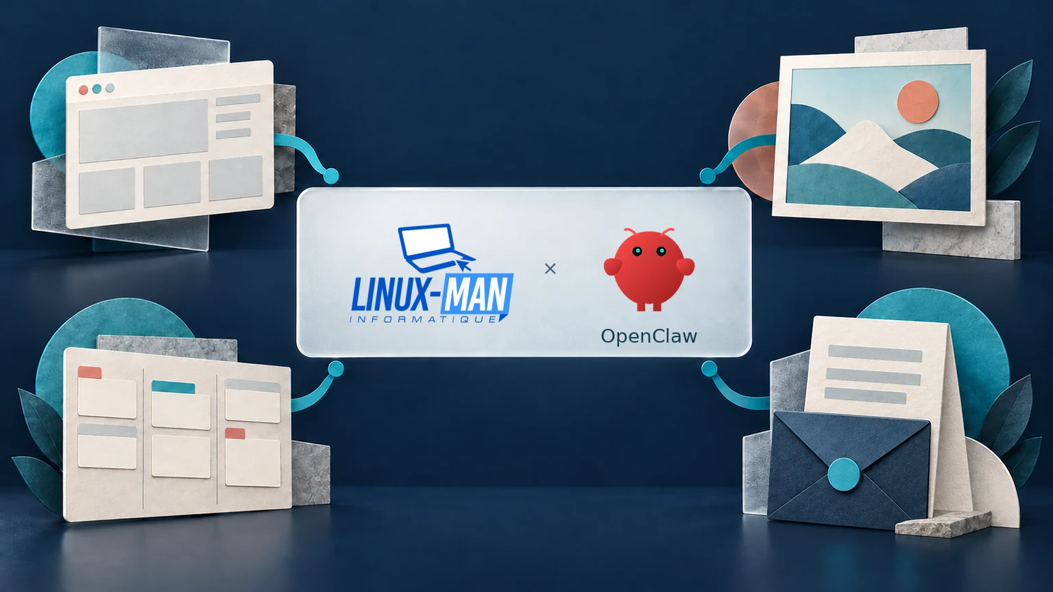 Linux-Man et OpenClaw : contenus, visuels, projets et communication